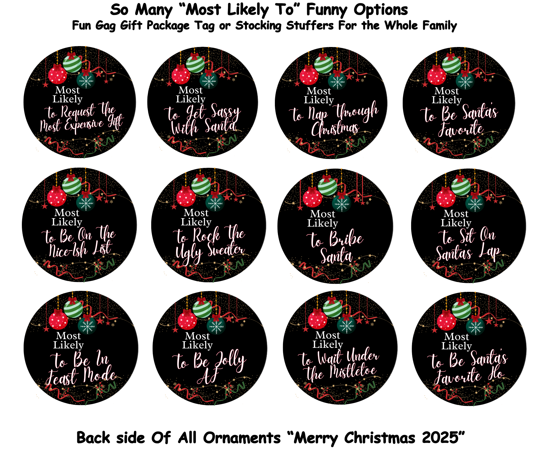 TO REQUEST THE MOST EXPENSIVE GIFT; MOST LIKELY CHRISTMAS ORNAMENT 2025