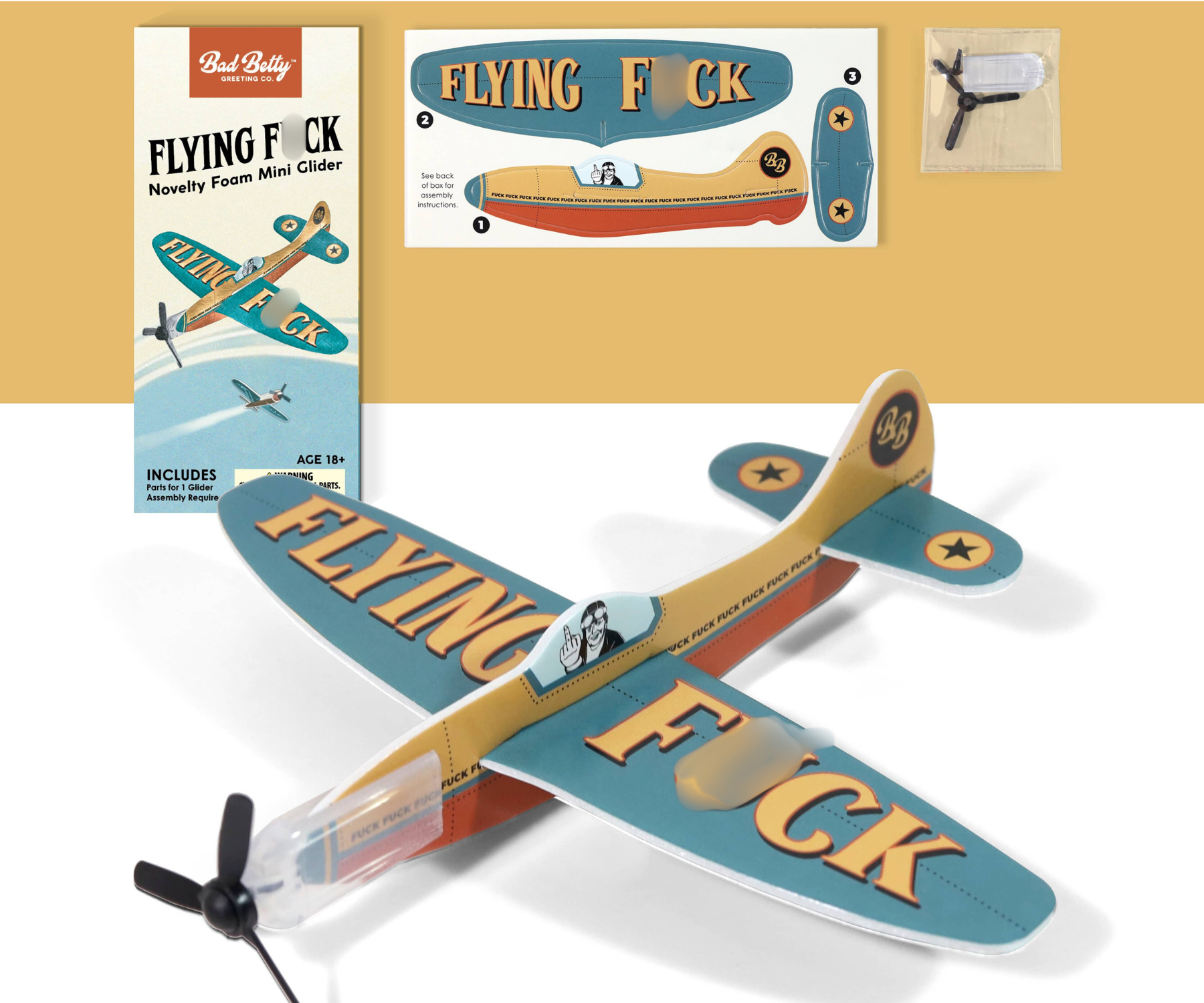 FLYING F*CK FOAM GLIDER  Novelty Toy Funny Gag Gift