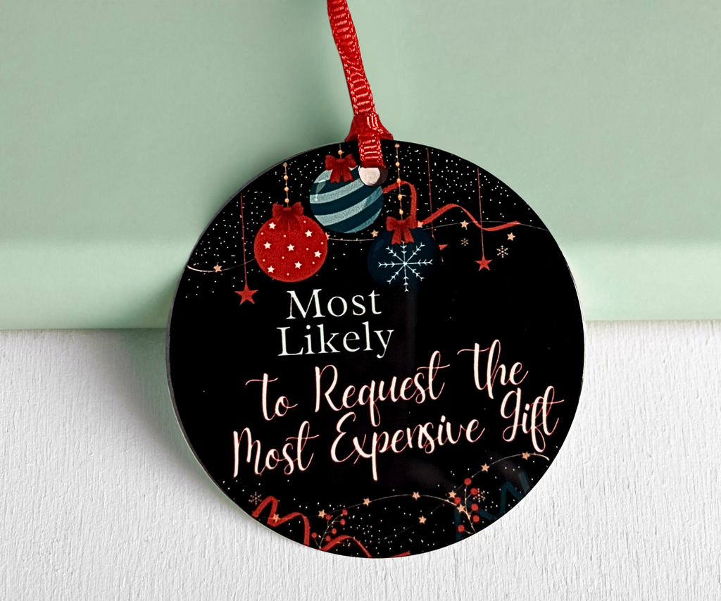 TO REQUEST THE MOST EXPENSIVE GIFT; MOST LIKELY CHRISTMAS ORNAMENT 2025