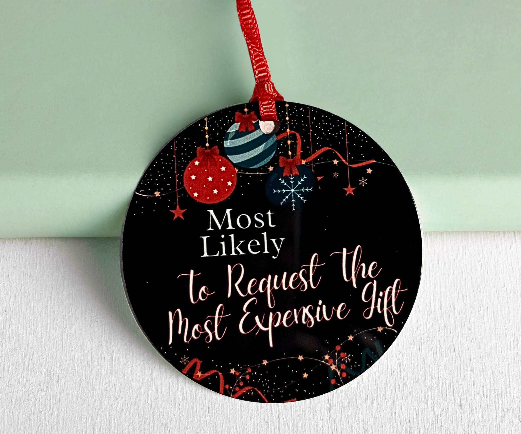 TO REQUEST THE MOST EXPENSIVE GIFT; MOST LIKELY CHRISTMAS ORNAMENT 2025