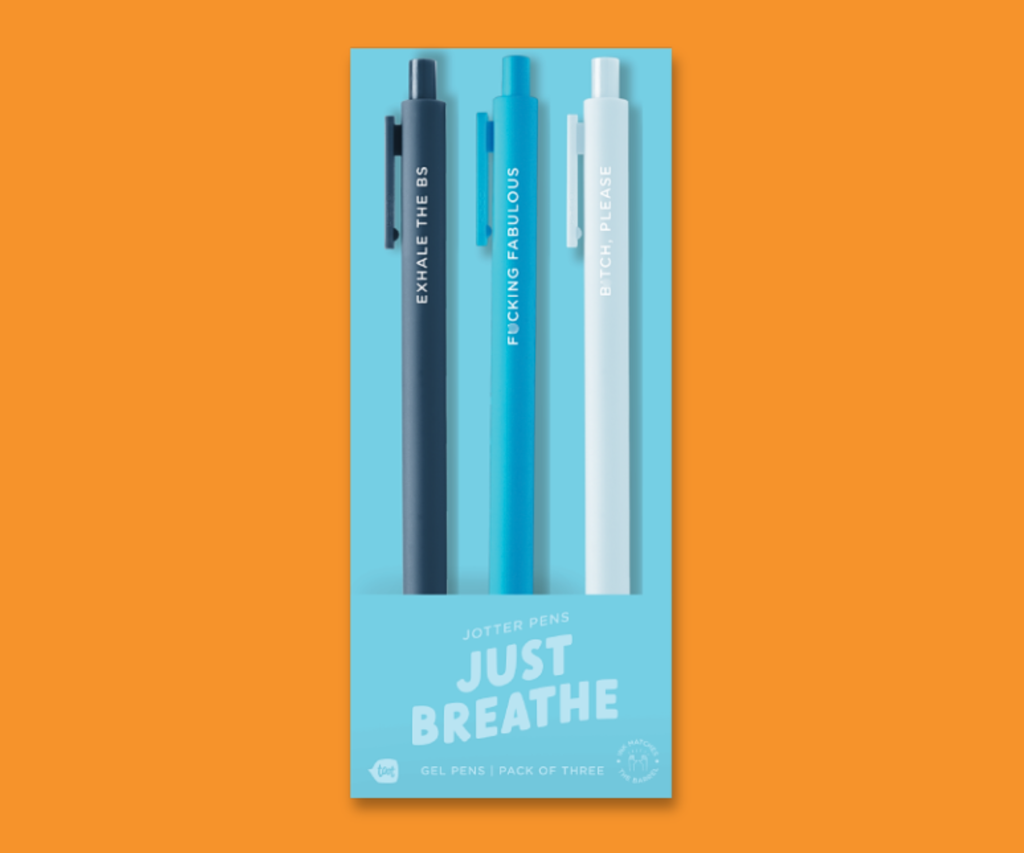 JUST BREATH SWEARY GEL JOTTER PEN SET - 3 PACK