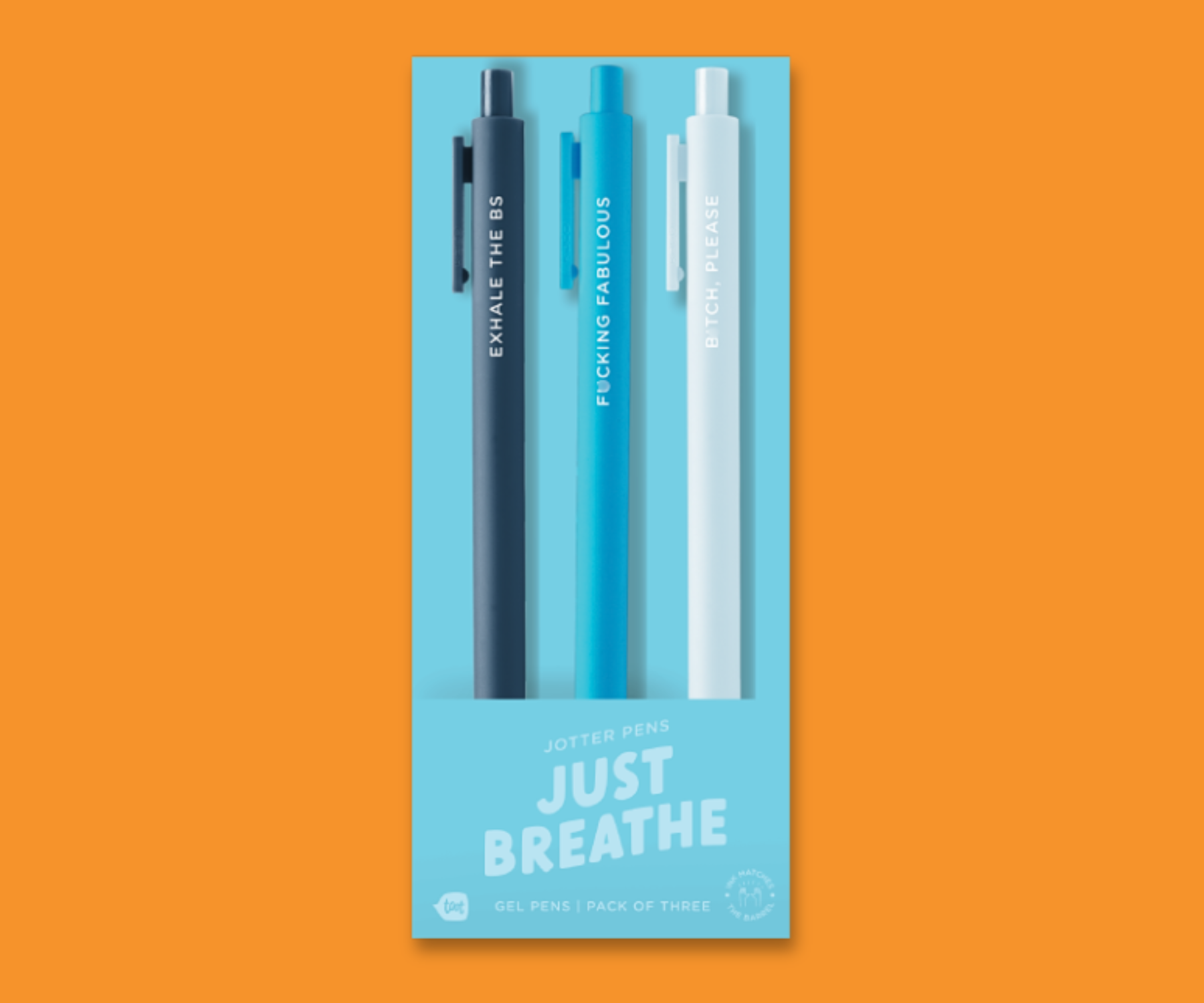 JUST BREATH SWEARY GEL JOTTER PEN SET - 3 PACK