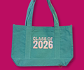 CLASS OF 2026 - CANVAS POCKET TOTE -SEA FOAM GREEN