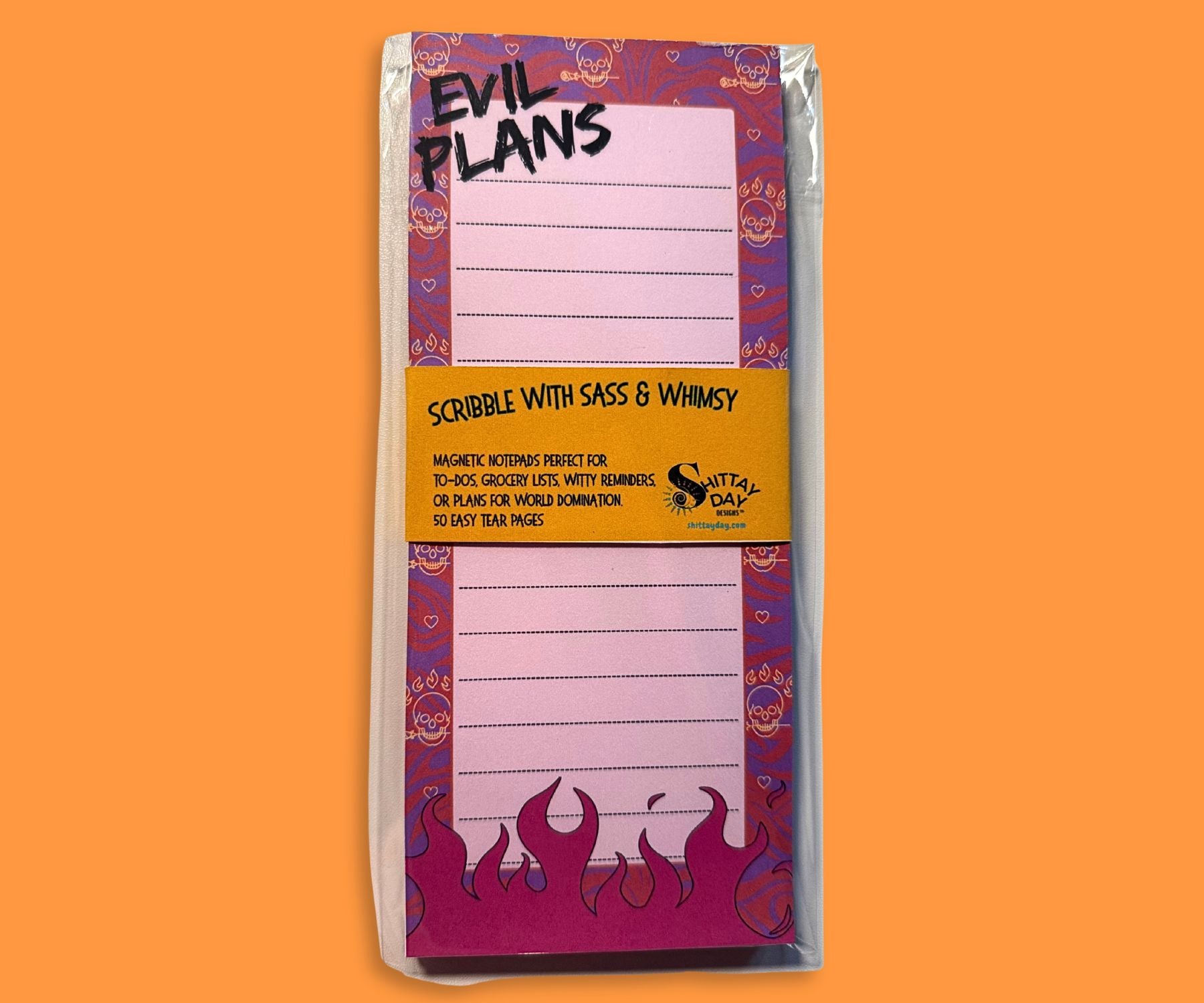 EVIL PLANS FUNNY MAGNETIC NOTEPAD