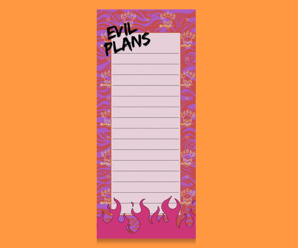 EVIL PLANS FUNNY MAGNETIC NOTEPAD