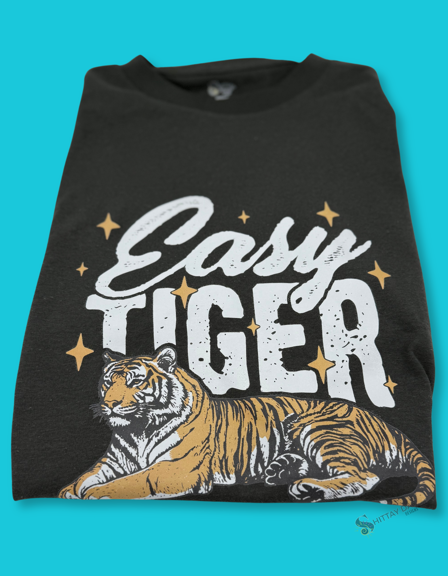 EASY TIGER - 100% COTTON T-SHIRT CHARCOAL GRAY