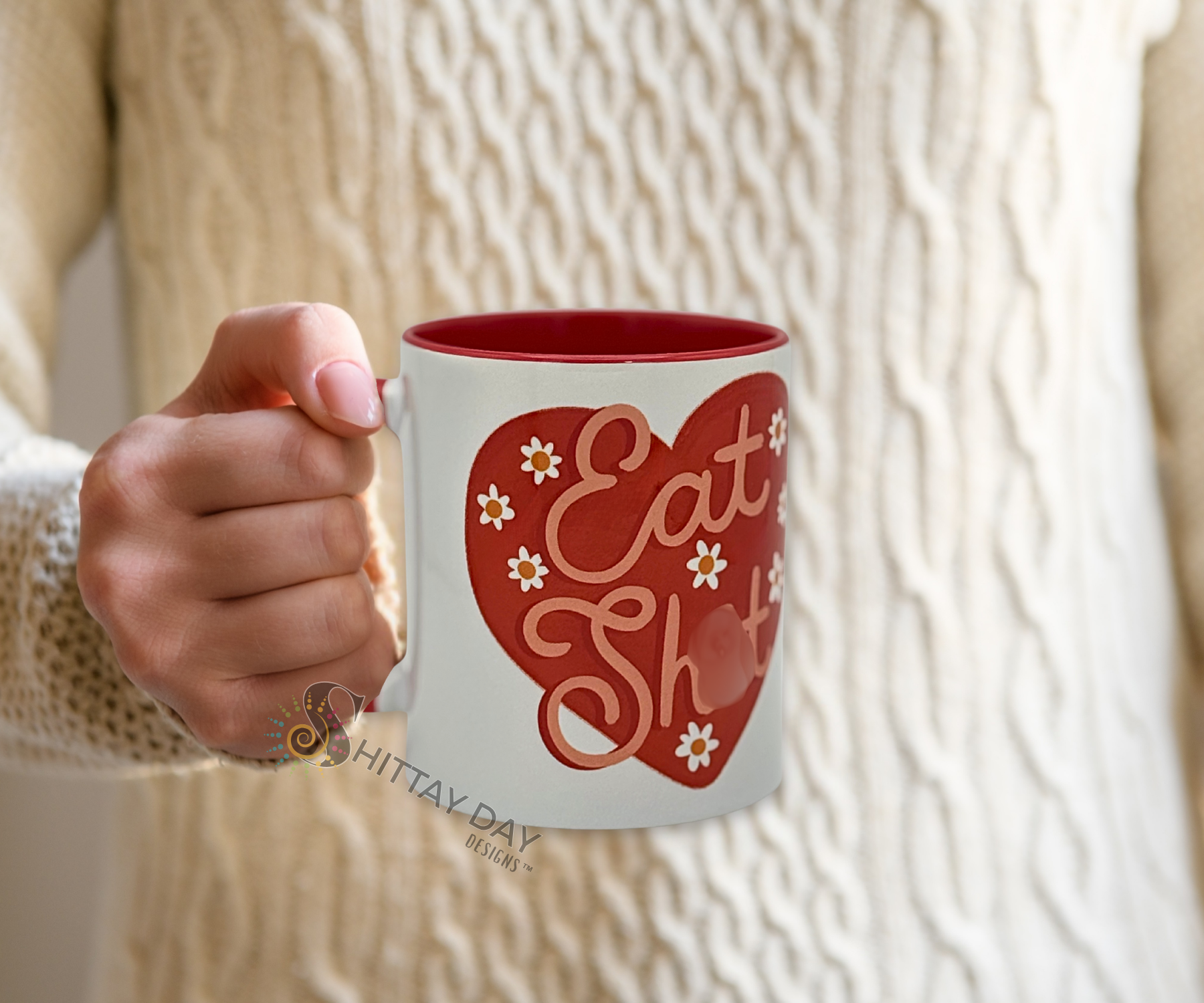 EAT SH*T, NOT SO 'SWEET' HEART CERAMIC MUG