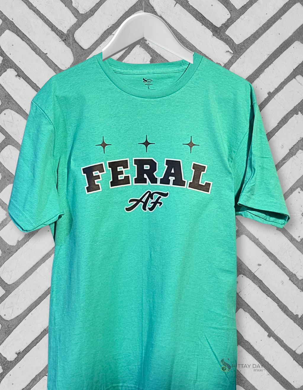FERAL AF - 100% COTTON T-SHIRT MINT