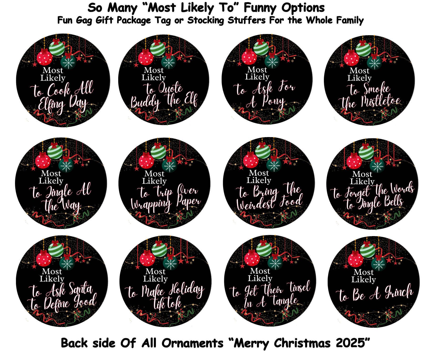 TO DECK THE HALLS; MOST LIKELY CHRISTMAS ORNAMENT 2025