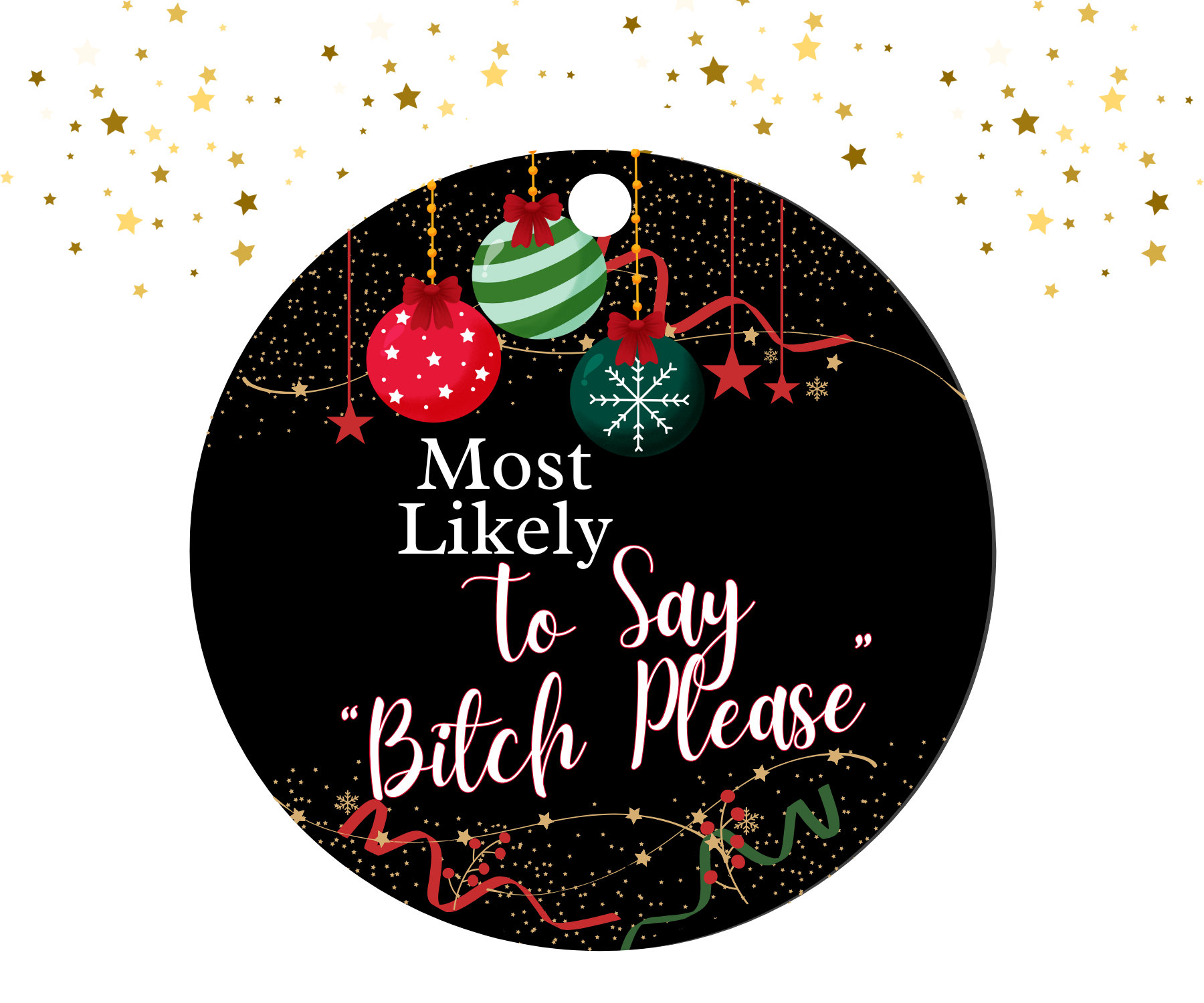 TO SAY B*TCH PLEASE; MOST LIKELY CHRISTMAS ORNAMENT 2025