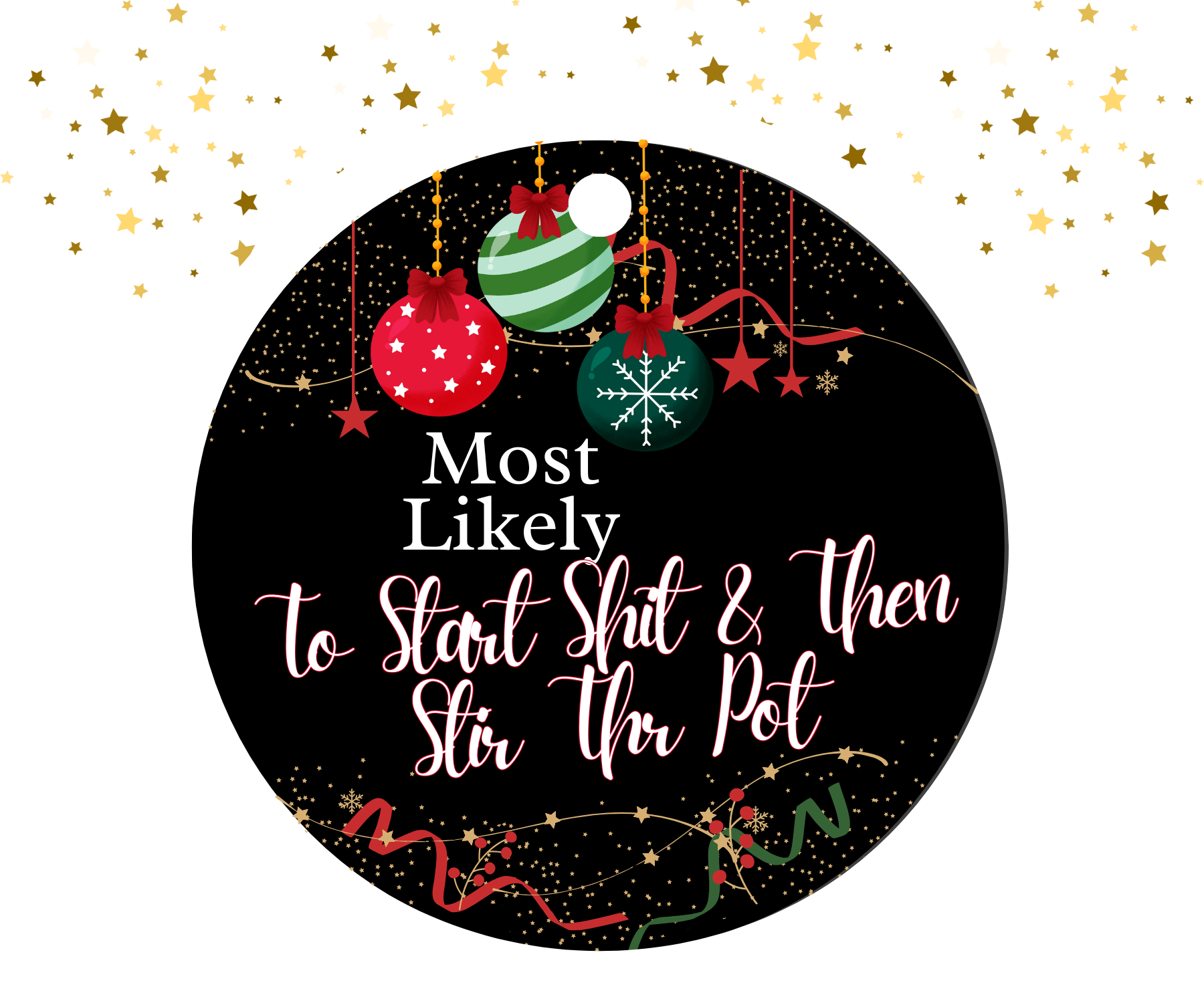TO START SH*T & STIR THE POT; MOST LIKELY CHRISTMAS ORNAMENT 2025