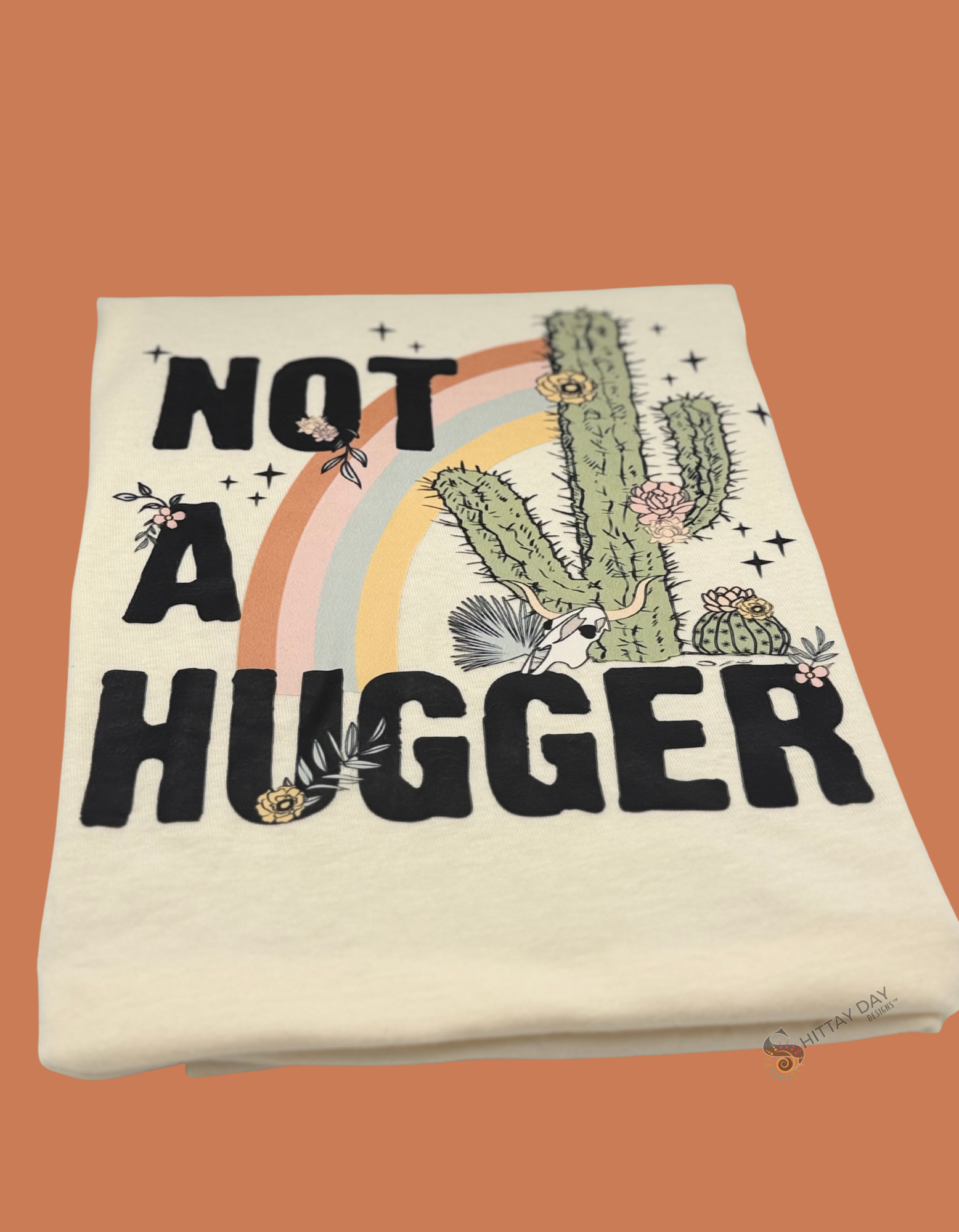 NOT A HUGGER- 100% COTTON T-SHIRT COLOR NATURAL
