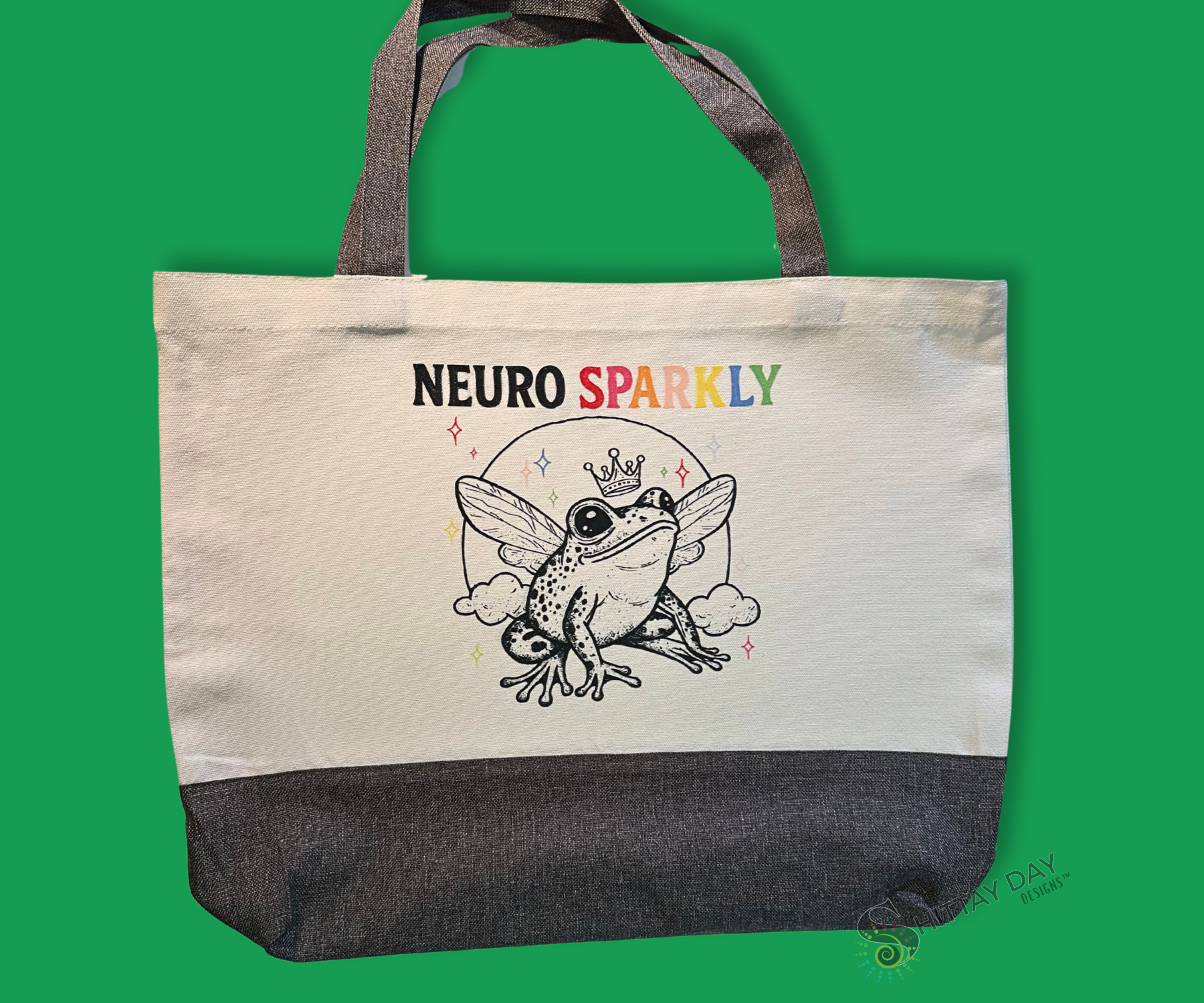 NEURO SPARKLY LARGE TWO TONE MARKET TOTE