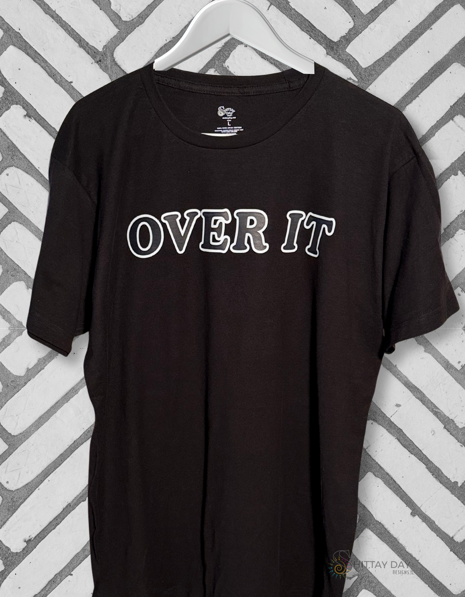 OVER IT - 100% COTTON BLACK T-SHIRT