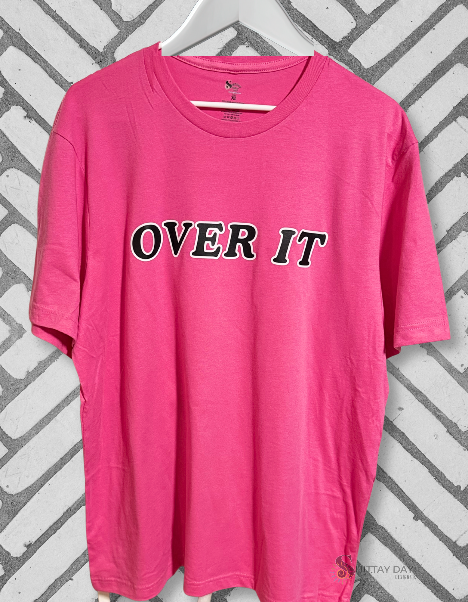 OVER IT - 100% COTTON PINK T-SHIRT