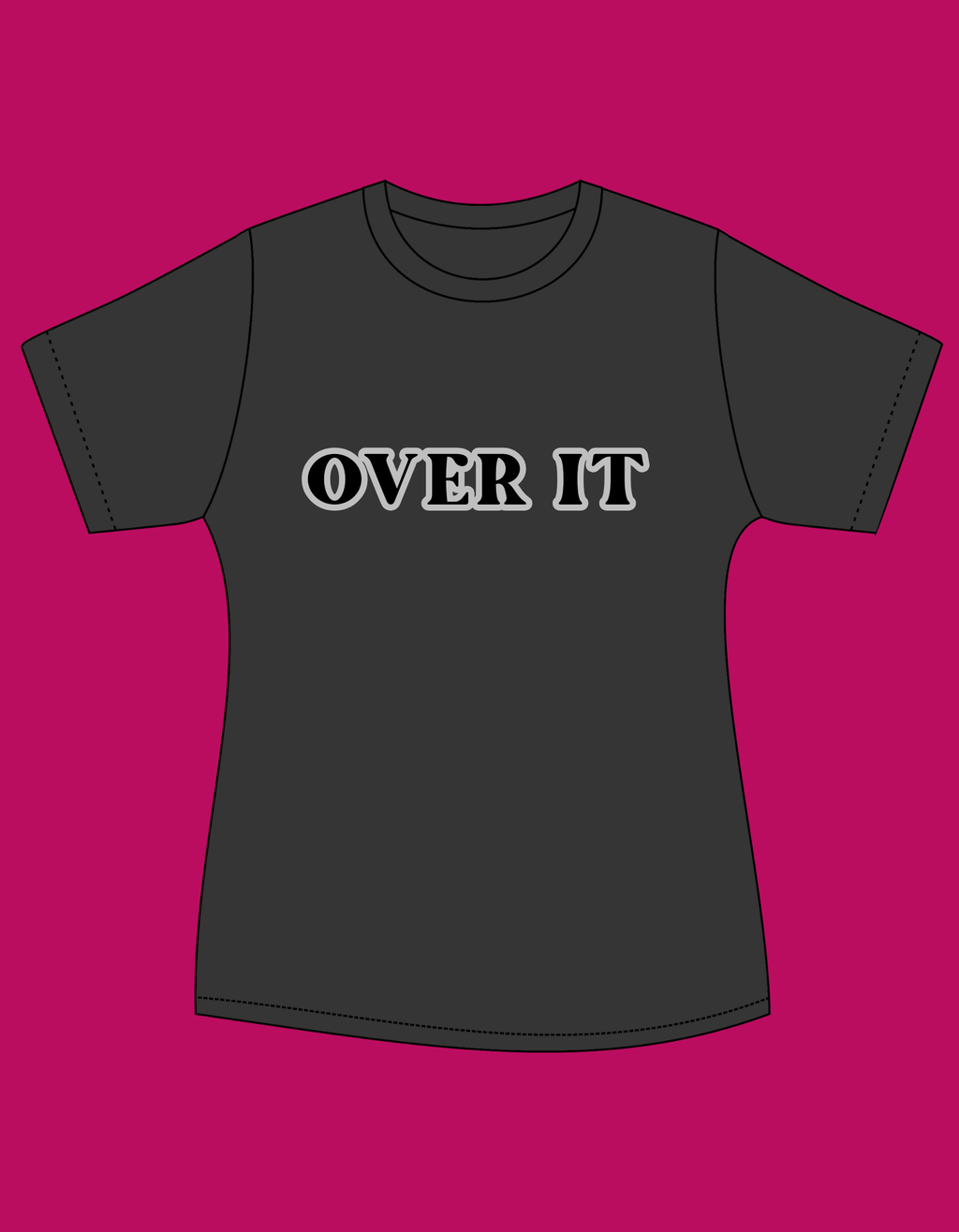 OVER IT - 100% COTTON BLACK T-SHIRT