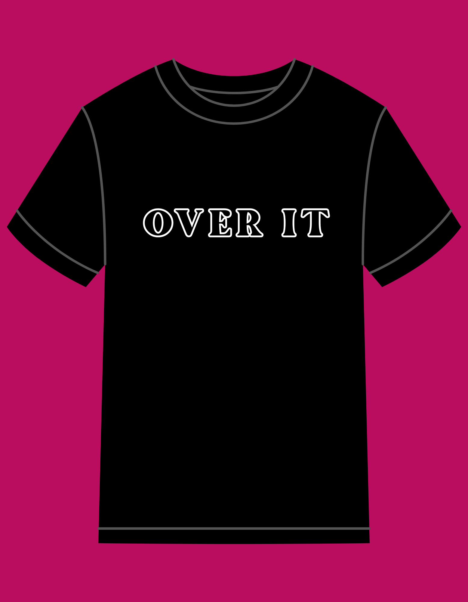 OVER IT - 100% COTTON BLACK T-SHIRT