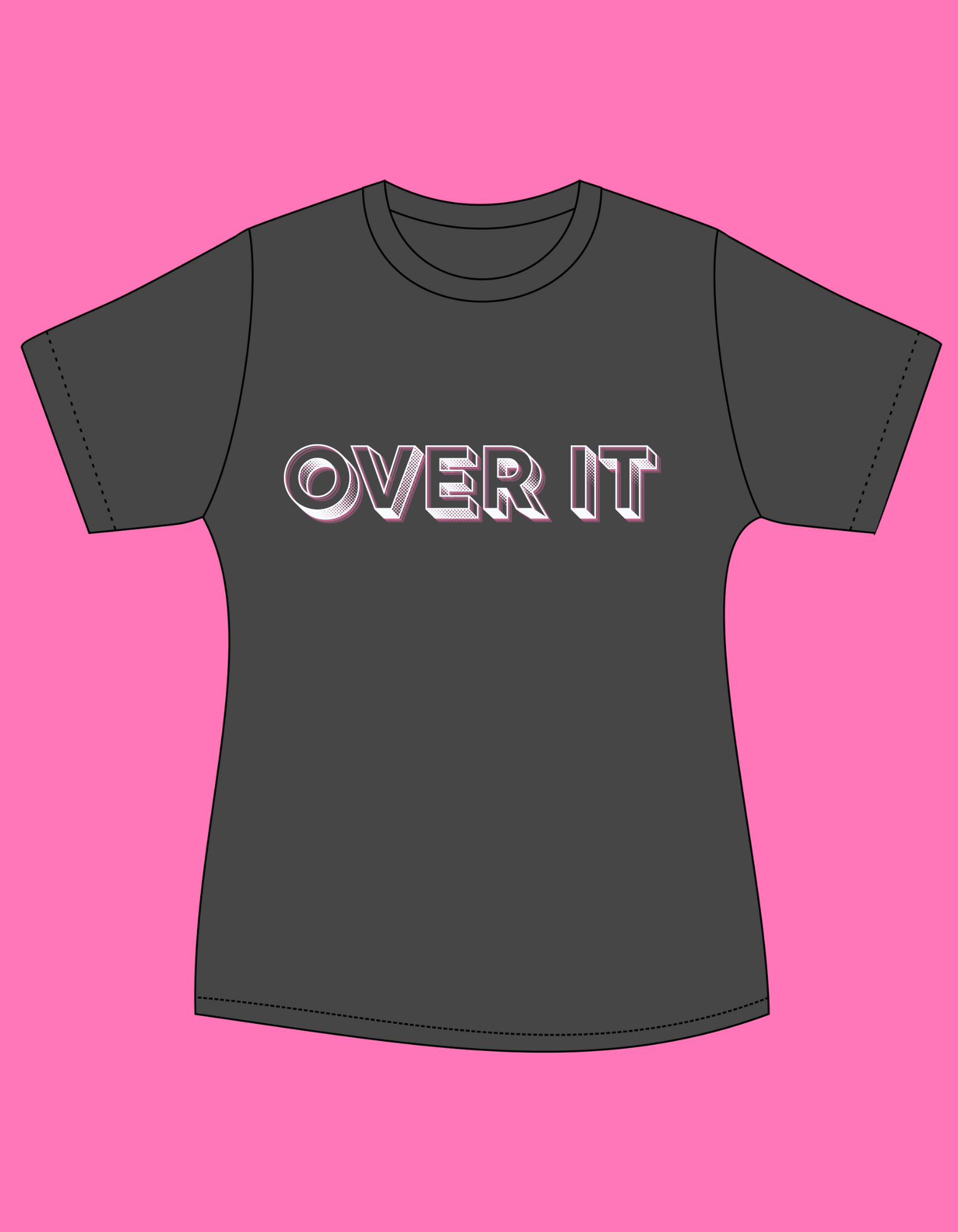 COMING SOON! OVER IT - 100% COTTON BLACK T-SHIRT