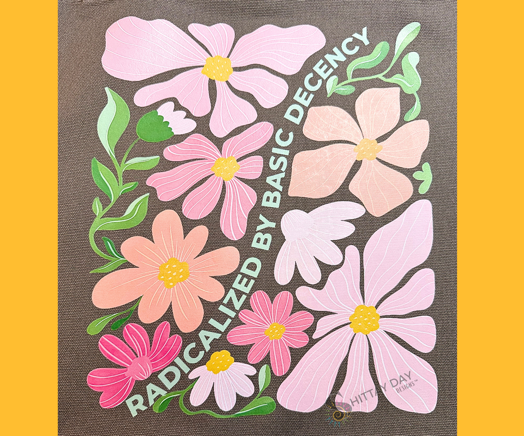 RADICALIZED BY BASIC DECENCY - 100% COTTON CANVAS LARGE TOTE