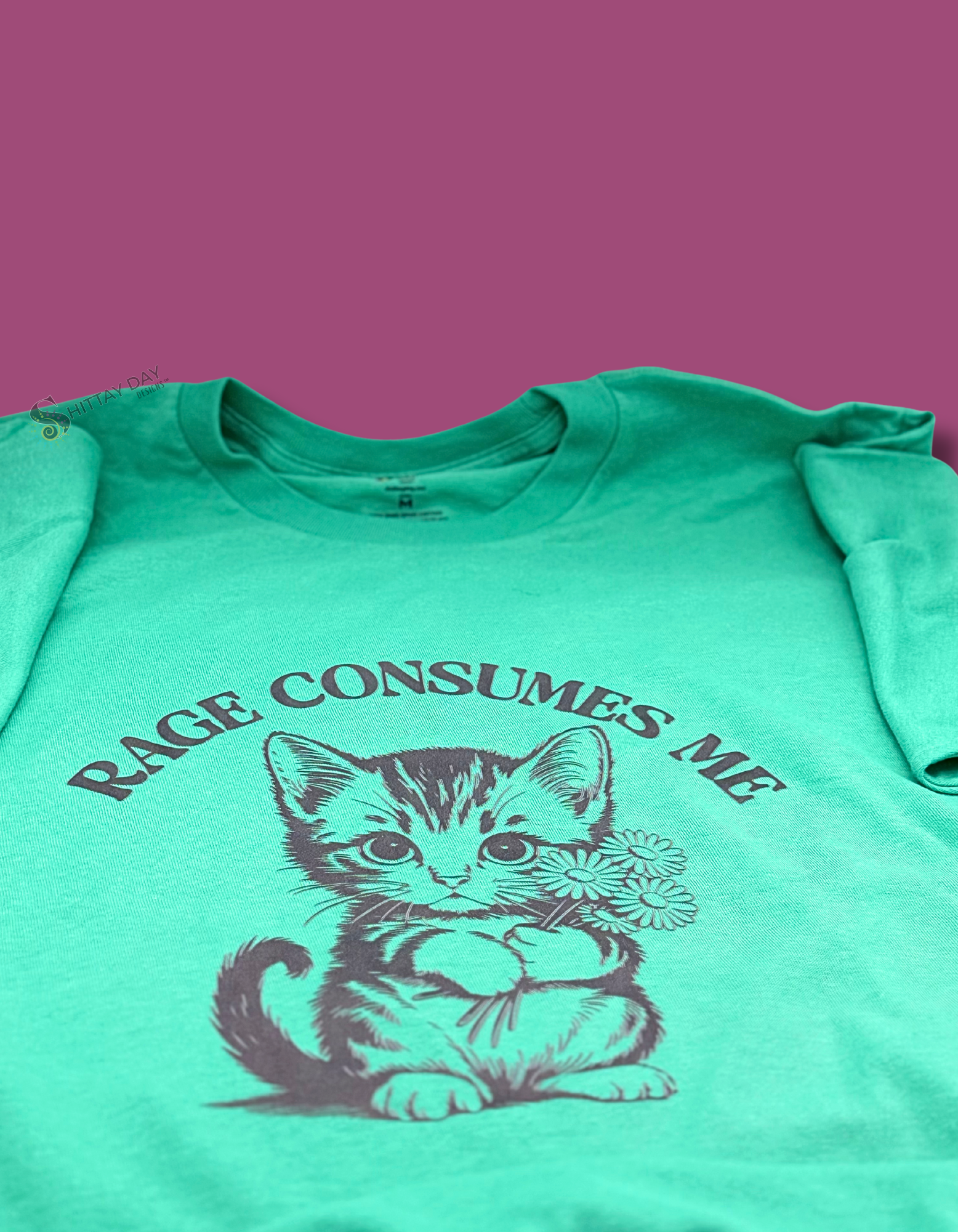 RAGE CONSUMES ME - FUNNY 100% COTTON T-SHIRT COLOR MINT GREEN