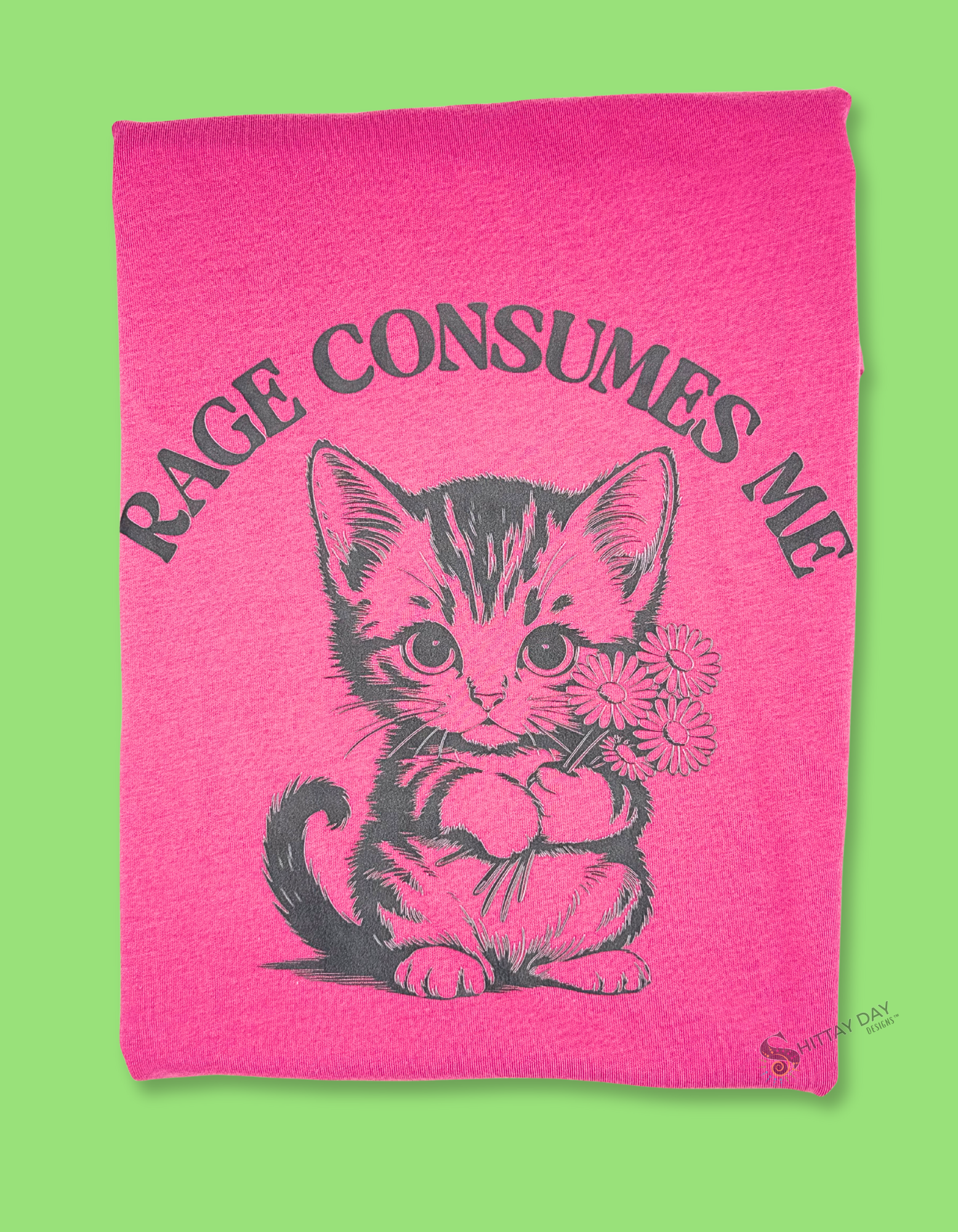 RAGE CONSUMES ME - VINTAGE INSPIRED 100% COTTON T-SHIRT COLOR PINK