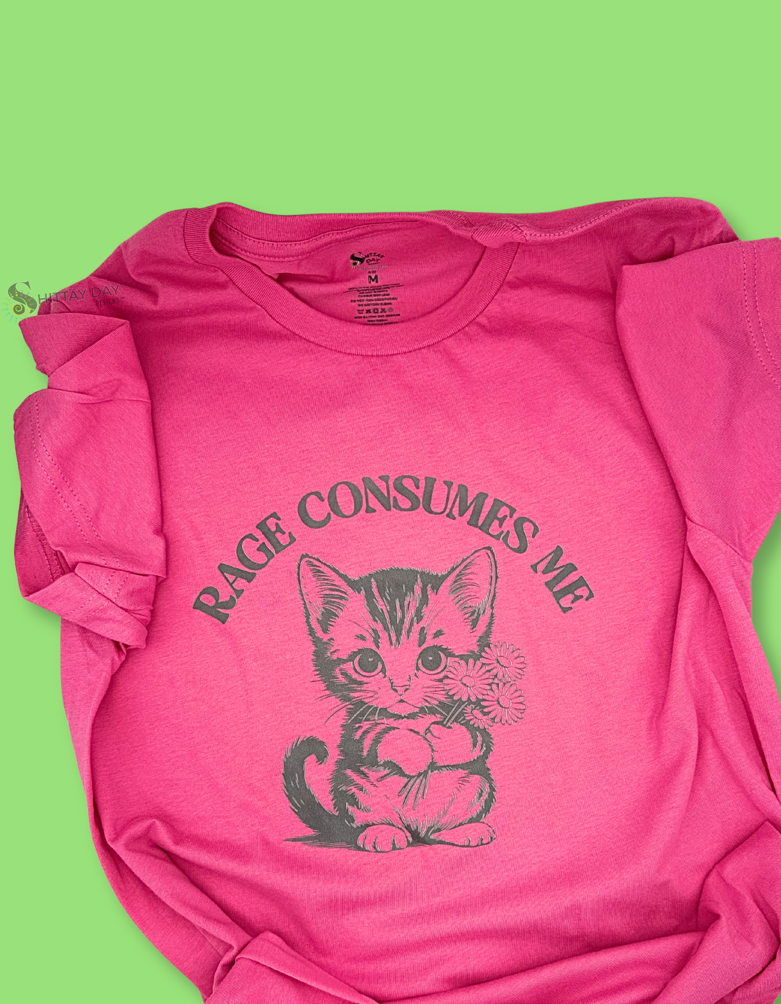 RAGE CONSUMES ME - VINTAGE INSPIRED 100% COTTON T-SHIRT COLOR PINK