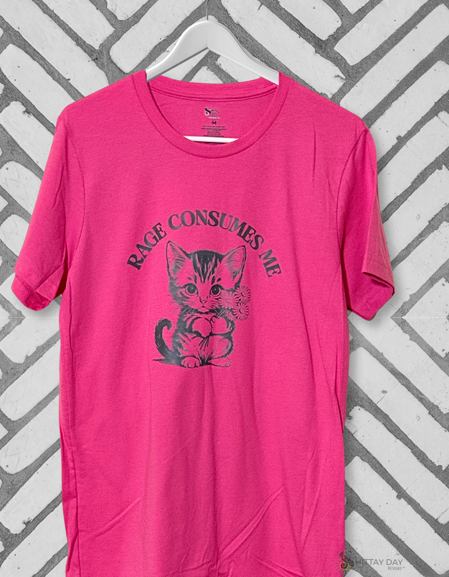 RAGE CONSUMES ME - VINTAGE INSPIRED 100% COTTON T-SHIRT COLOR PINK