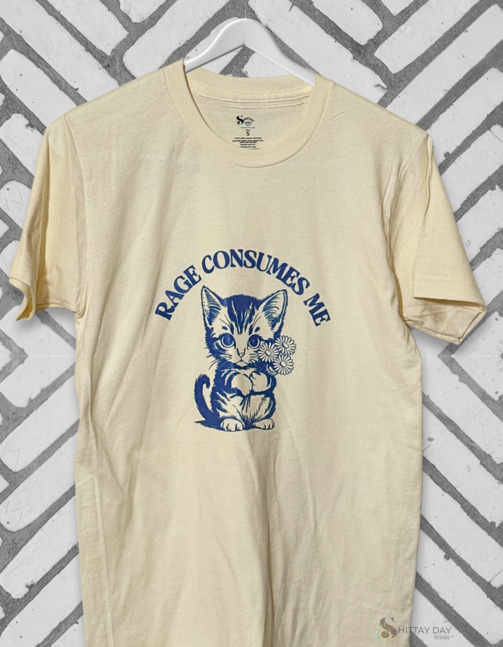 RAGE CONSUMES ME - VINTAGE INSPIRED 100% COTTON T-SHIRT COLOR NATURAL