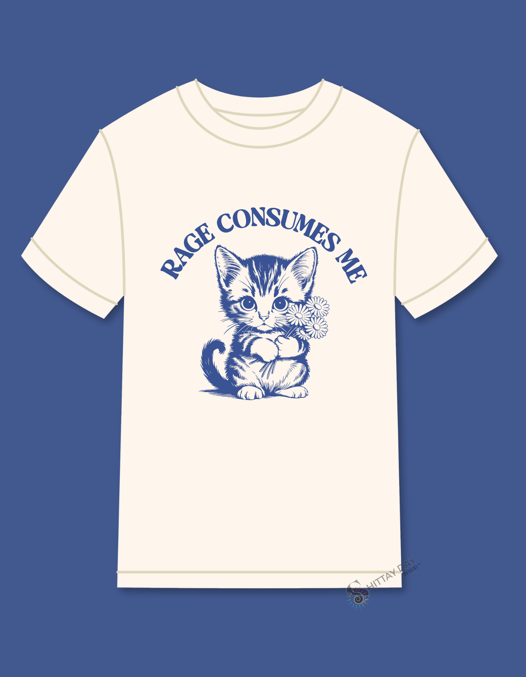 RAGE CONSUMES ME - VINTAGE INSPIRED 100% COTTON T-SHIRT COLOR NATURAL