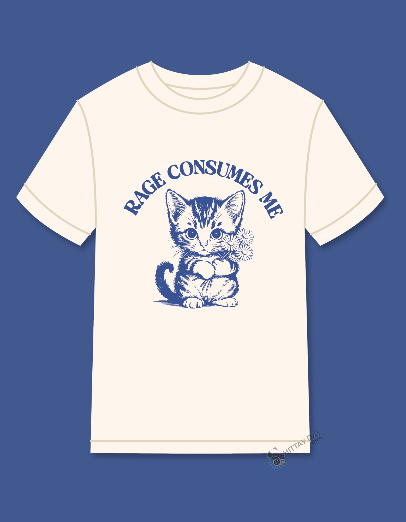 RAGE CONSUMES ME - VINTAGE INSPIRED 100% COTTON T-SHIRT COLOR NATURAL