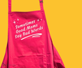 SOMETIMES GOOD MOMS SAY BAD WORDS SASSY BIB APRON  WITH POCKET - PINK
