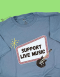 SUPPORT LIVE MUSIC - SLATE BLUE- 100% RING SPUN COTTON T-SHIRT