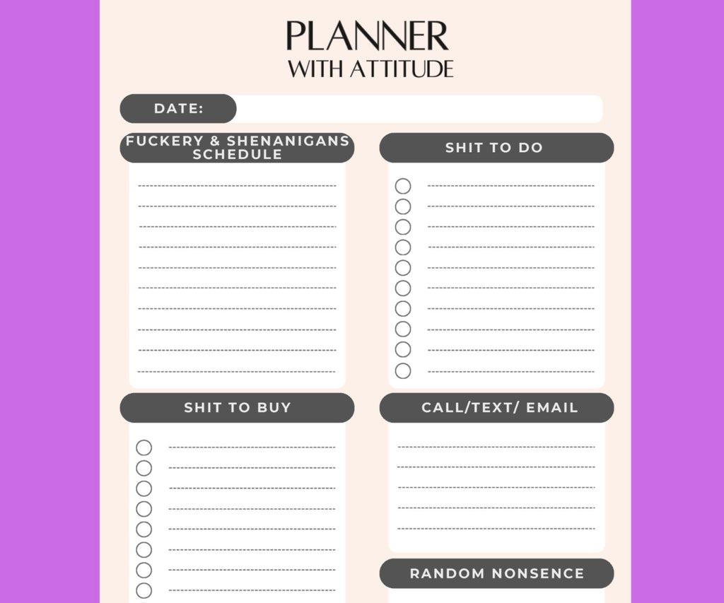 F*CKERY & NONSENSE SASSY ATTITUDE MAGNETIC PLANNER NOTEPAD