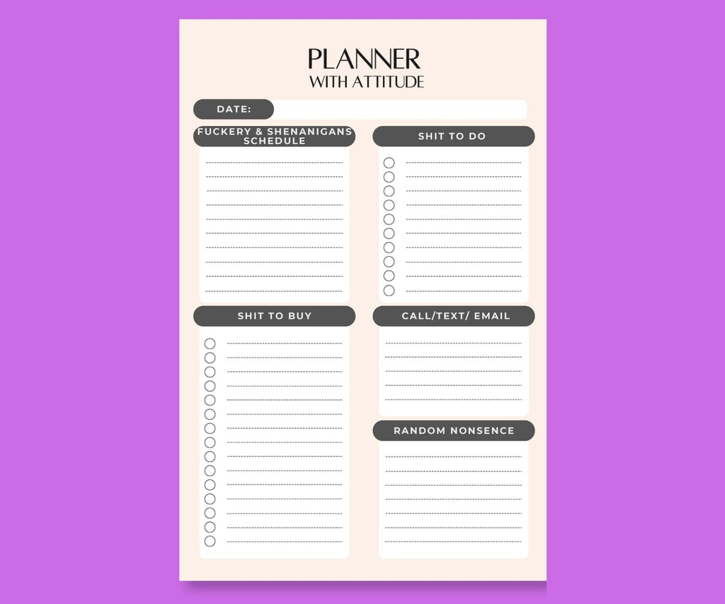 F*CKERY & NONSENSE SASSY ATTITUDE MAGNETIC PLANNER NOTEPAD