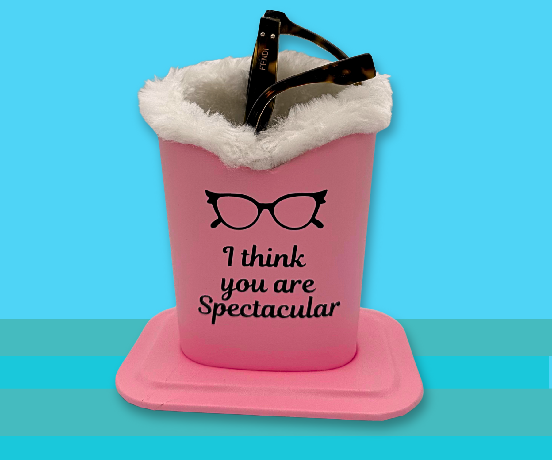'I THINK YOU ARE SPECTACULAR' FUNNY AND CONVENIENT EYEGLASSES HOLDER, FOR DESK, NIGHTSTAND, COUNTER
