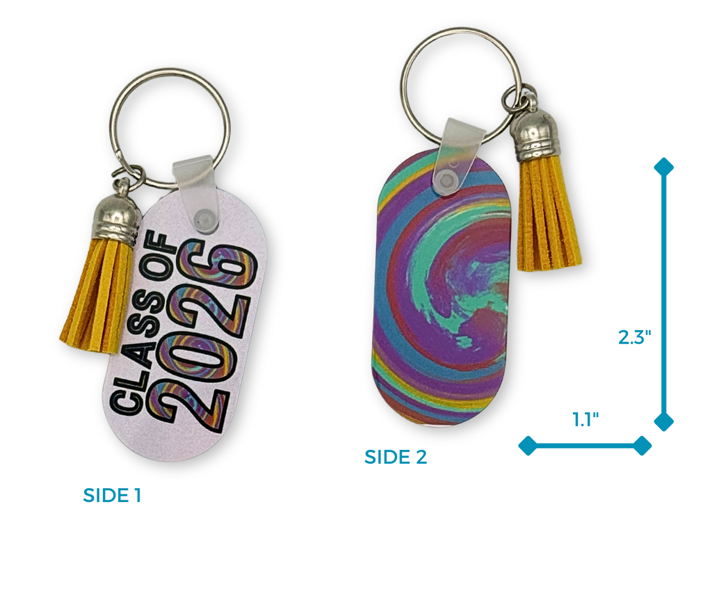 TIE DYE CLASS OF 2026 LIGHT WEIGHT METAL KEYCHAIN