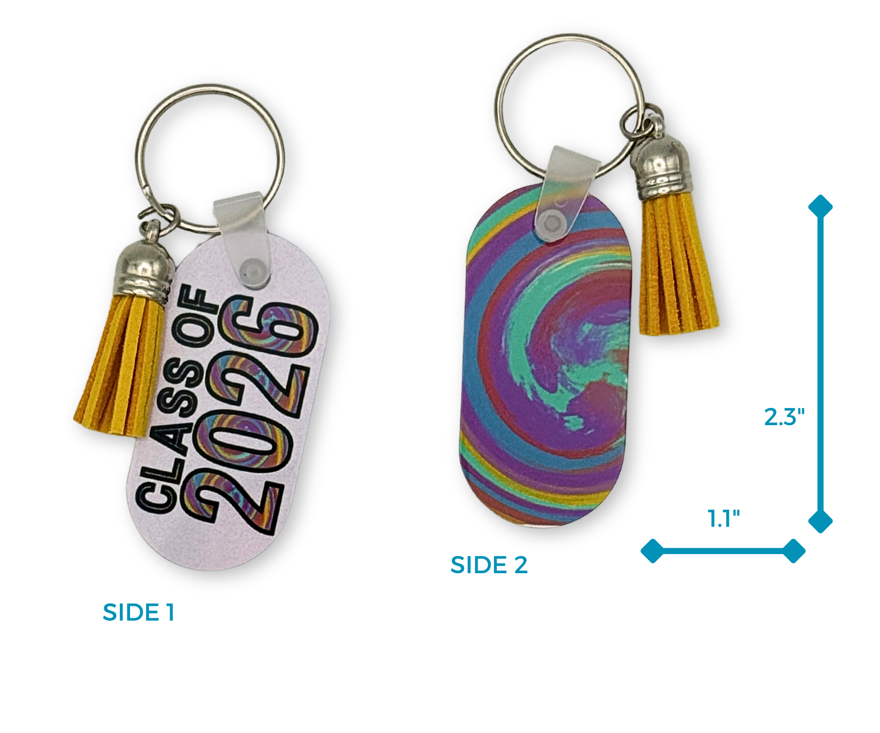 TIE DYE CLASS OF 2026 LIGHT WEIGHT METAL KEYCHAIN