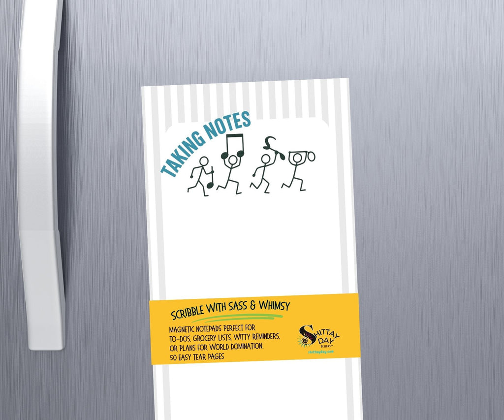 TAKING NOTES FUNNY STEALING MUSIC NOTES NOTEPAD WITH MAGNET OPTION