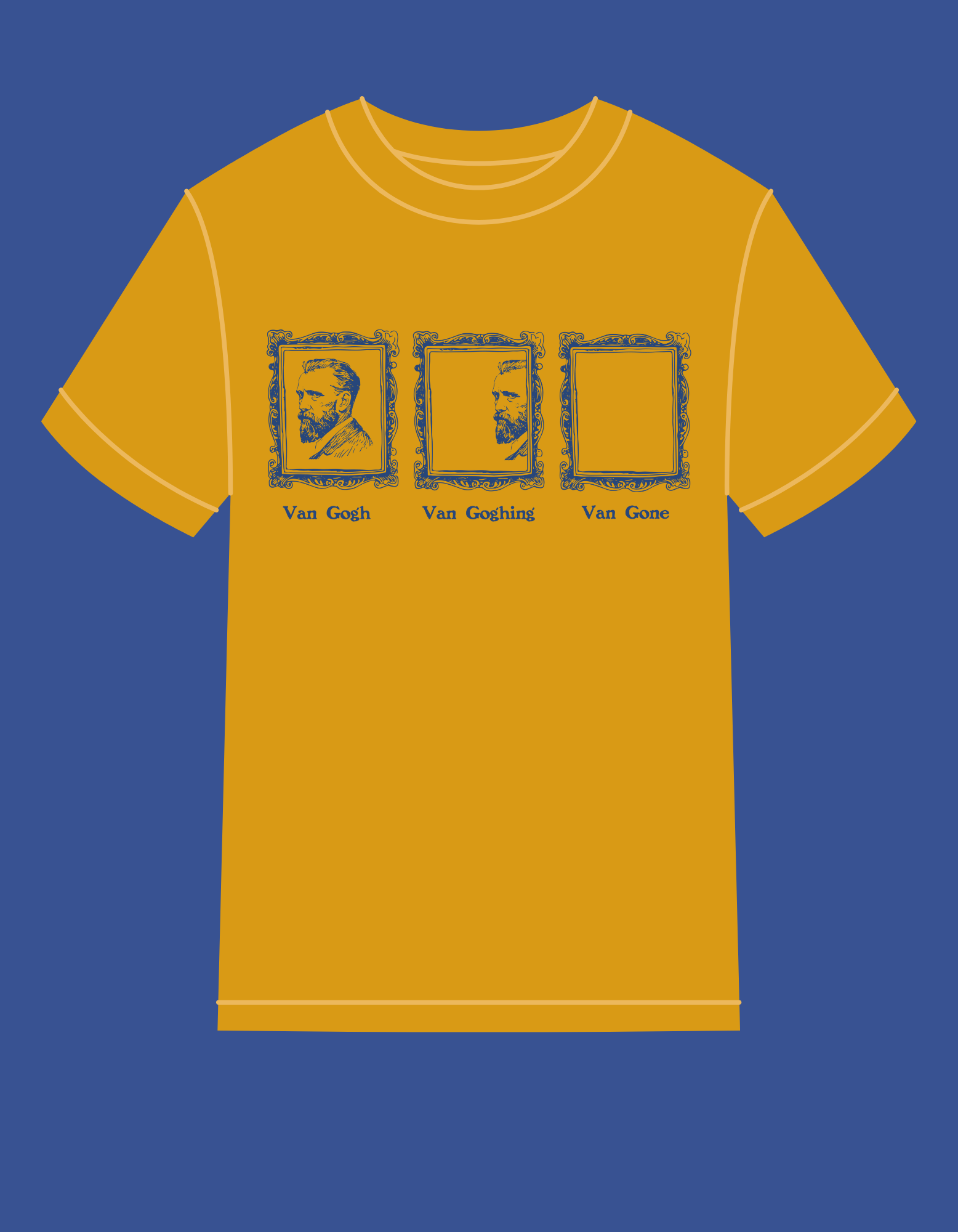 VAN GOGH, VAN GOGHING, VAN GONE - HILARIOUS ART HISTORY PUN 100% COTTON T-SHIRT