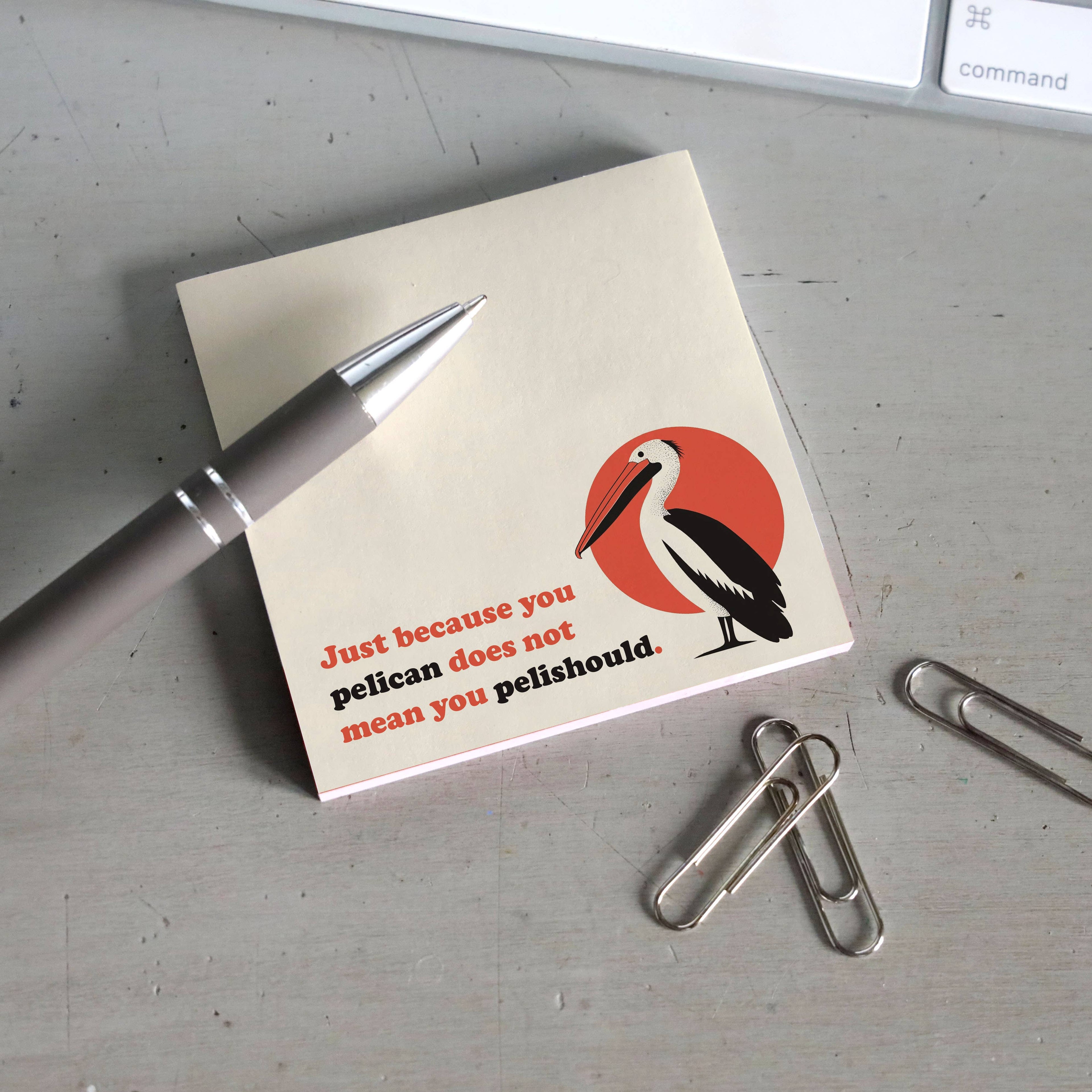 JUST BECAUSE YOU PELICAN. . .  FUNNY SARCASTIC STICKY NOTE PAD