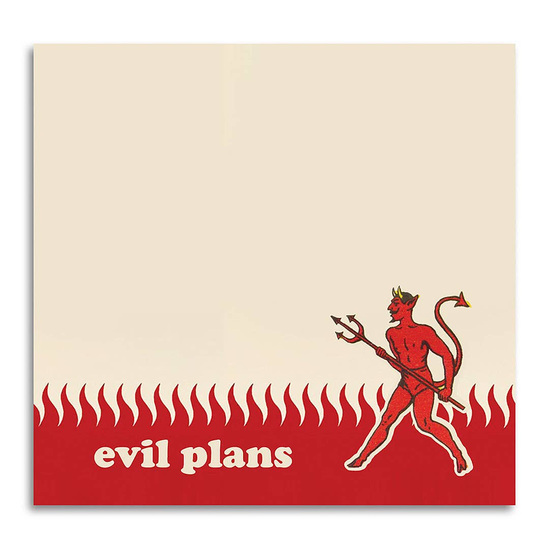 EVIL PLANS FUNNY SARCASTIC STICKY NOTE PAD